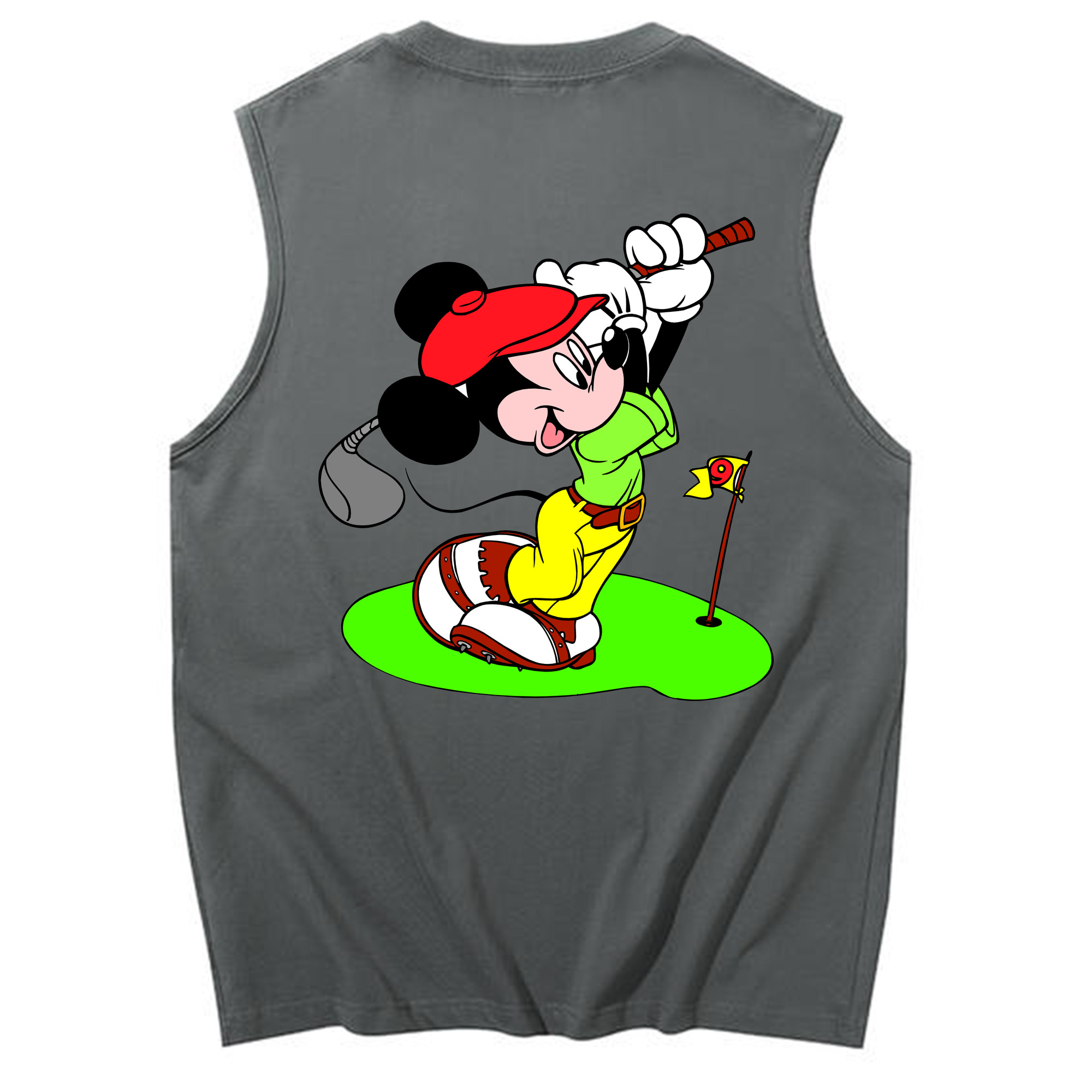 ミッキーマウス Mickey Mouse コットン100％タンクトップ（背面プリント）
